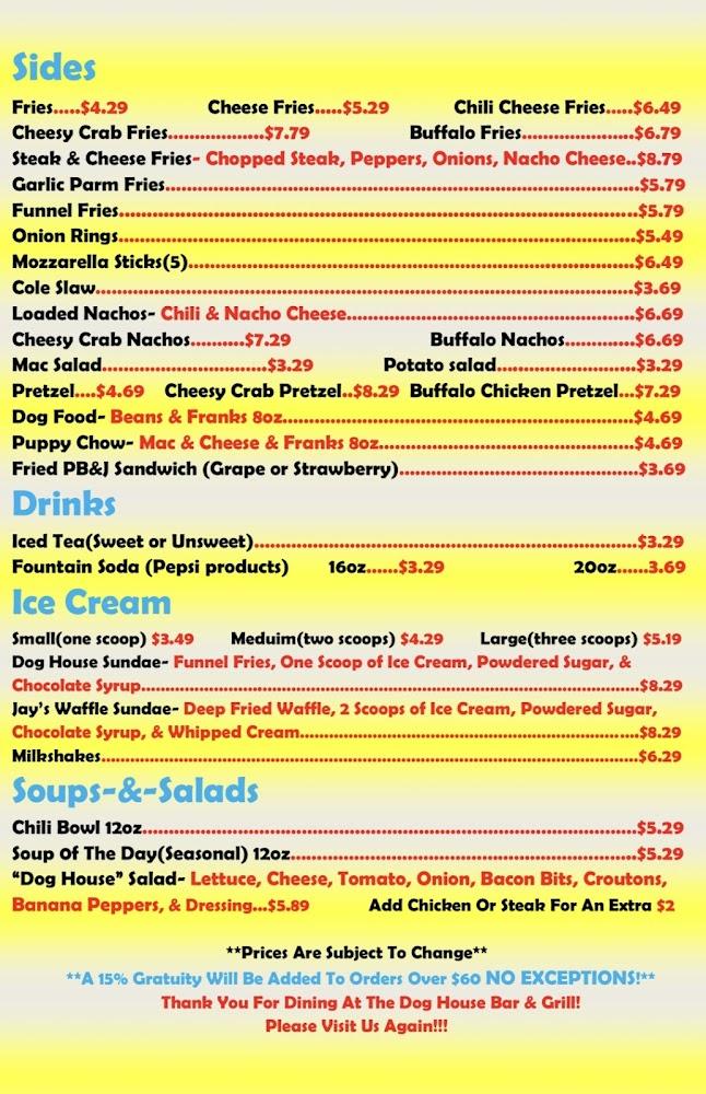 The Dog House bar and grill Menu image 1
